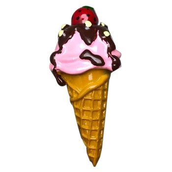 

12Pcs 3D Three-Dimensional Creative Simulation Snack Strawberry Cherry Ice Cream Cone