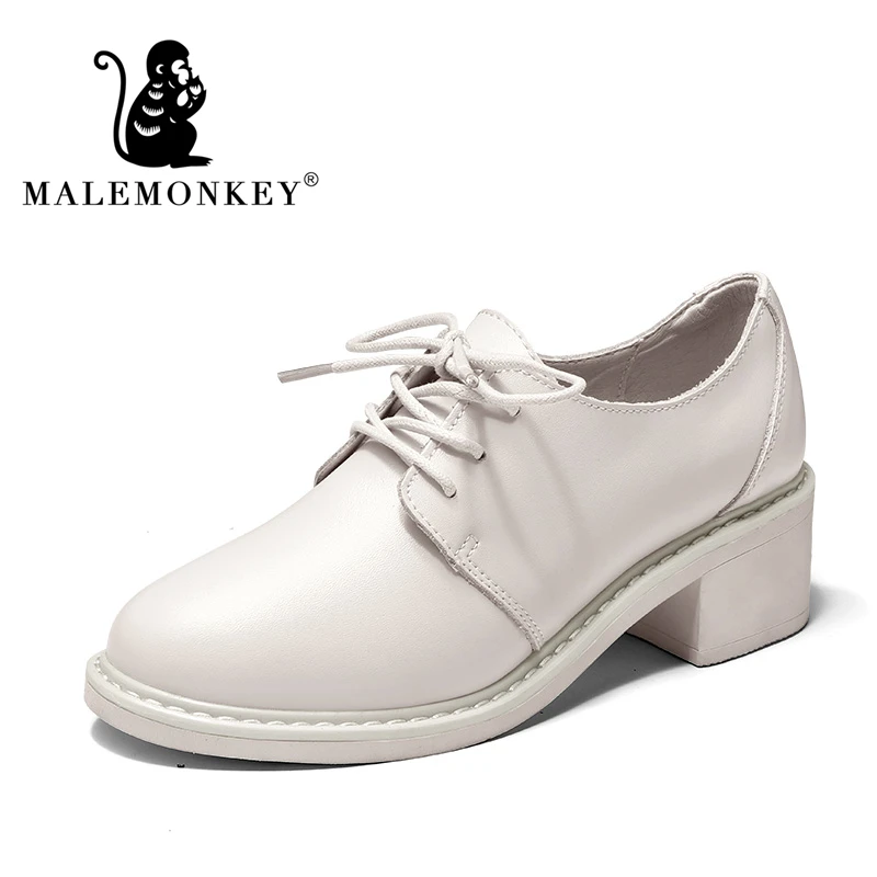 MALEMONKEY/Роскошные брендовые дизайнерские туфли; Новинка года; модная женская обувь на платформе; удобные туфли-оксфорды из натуральной кожи на резиновой подошве
