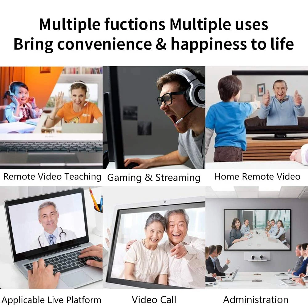 toolcome 1080P USB Webcam HD Cover Gaming Computer Web Camera