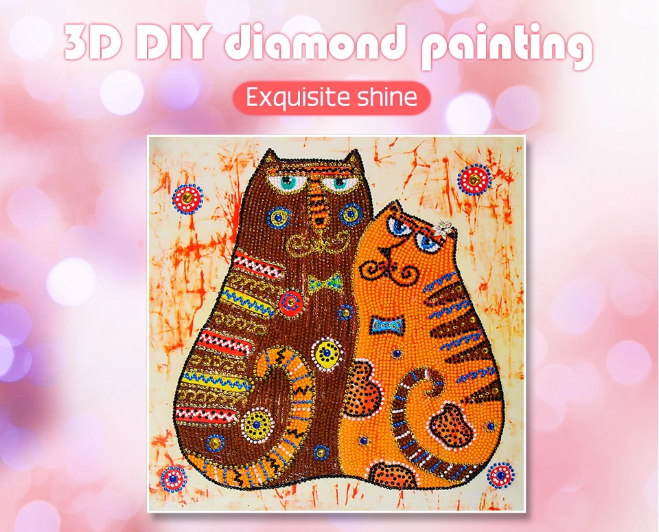 Huacan Special Shaped Diamond painting Animal Rhinestone 5D DIY Diamond Embroidery Cat Mosaic Unfinished Home Decor (2)