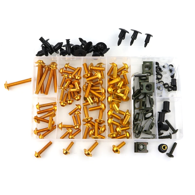 gold Аксессуары для мотоциклов обтекатель Болты Комплект болты для кузовных работ гайка Алюминий подходит для поездок на мотоцикле DUCATI 748 848 899 996 1098 1198 - Цвет: gold