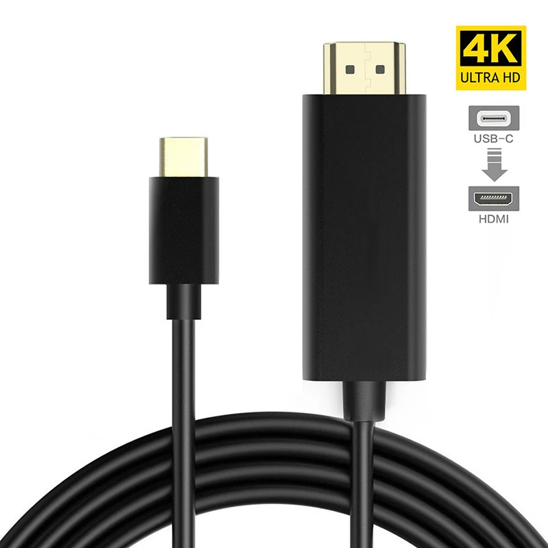 Кабель USB C HDMI 6 футов штекер адаптер Thunderbolt 3 для Huawei Mate 20 Pro Galaxy Z2|Кабели передачи