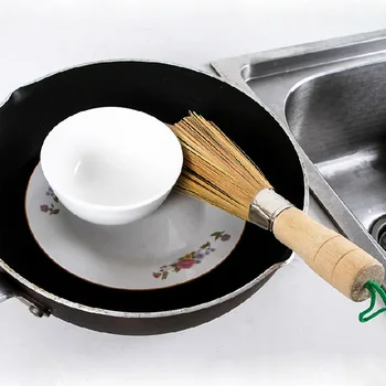 

Bamboo pot washing brush with long handle and powerful decontamination dish washing brush with bamboo handle pot brush