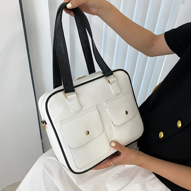 Luxury Brand Shoulder Bag Simple Square Crossbody Bags For Women Pu Leather Designer Handbags Casual Tote Top-handle | Багаж и сумки