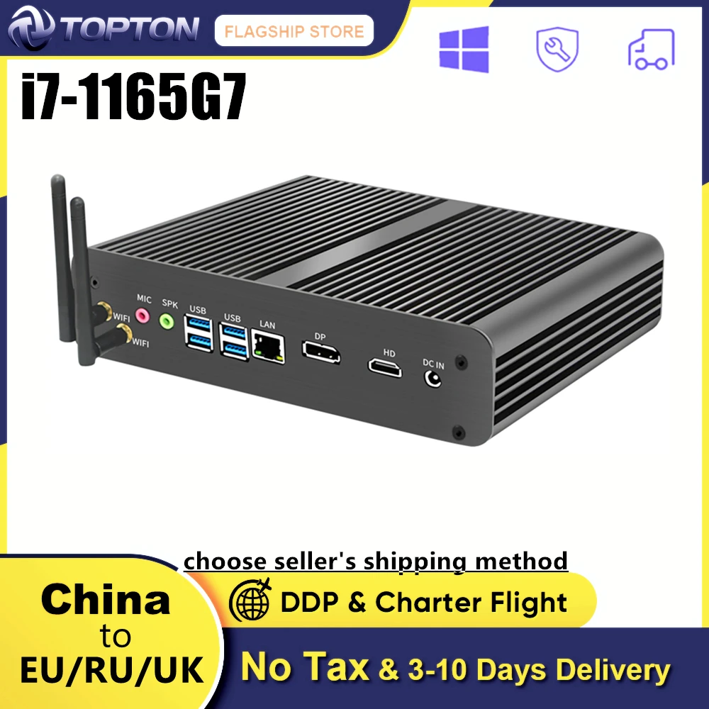 Новинка 2022 безвентиляторный мини-ПК 11-го поколения Intel Core i7 1165G7 10710U игровой ПК