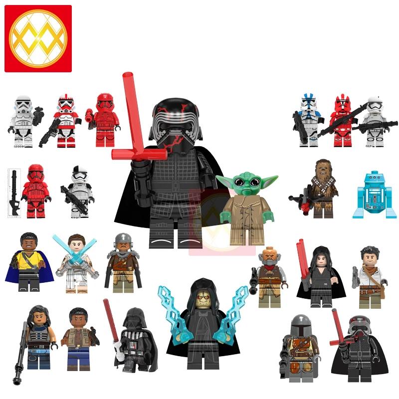 lEGOED-WM6081Baby-Yoda-Mandalorian-Caroline-Tshubaka-MINIFIGURED-Ray-Empire-robot-attackers-Mandalorians-Building-Blocks-Toys