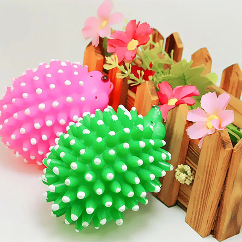 9.5cm Length Puppy Dog Squeaky Chew Toys For Dogs Hedgehog Shape Pet