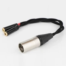

Preffair Hi-end 4pin XLR Balanced Male to Dual 3.5mm Female (Balanced) Headphone Audio Adapter HiFi Audio Earphone Adapter