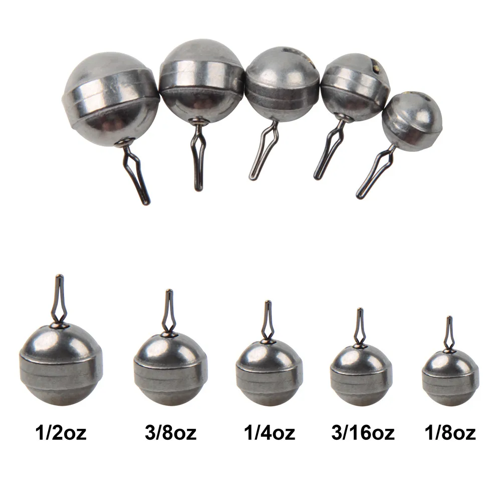 

5pcs 1/8OZ-1/2OZ Ball shape tungsten Fishing Sinkers Drop Shot Weights Fishing Tackle tools