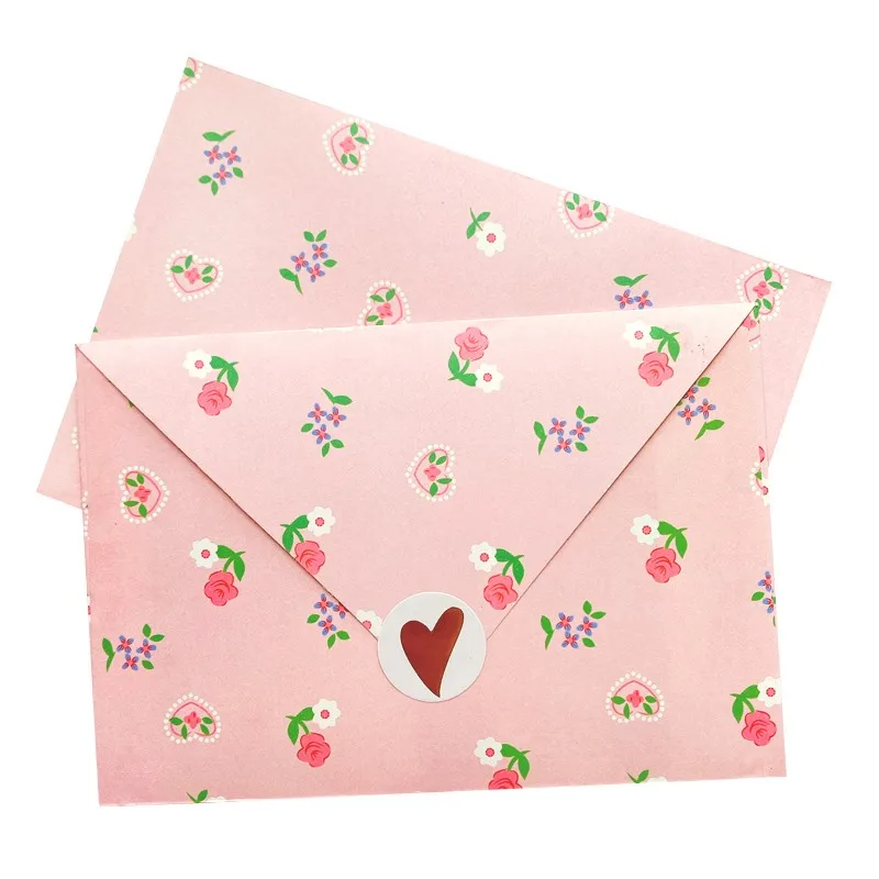 

100pcs Pink Envelope Floral Window envelope gift Girl stationery DIY Paper handmade wholesale 16*11cm