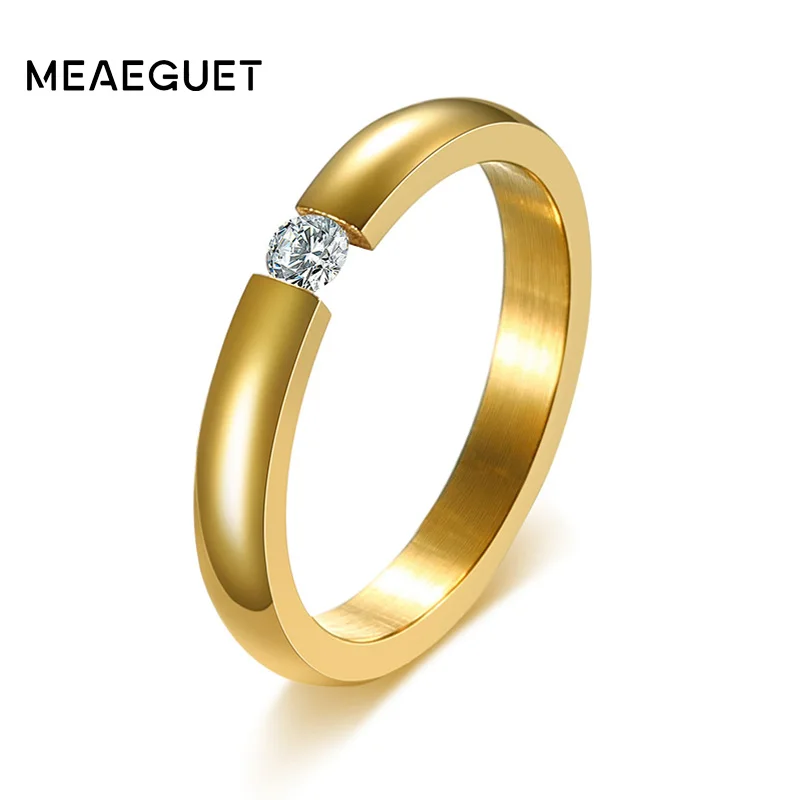Женское Обручальное Кольцо Meaeguet кольцо из нержавеющей стали с кубическим