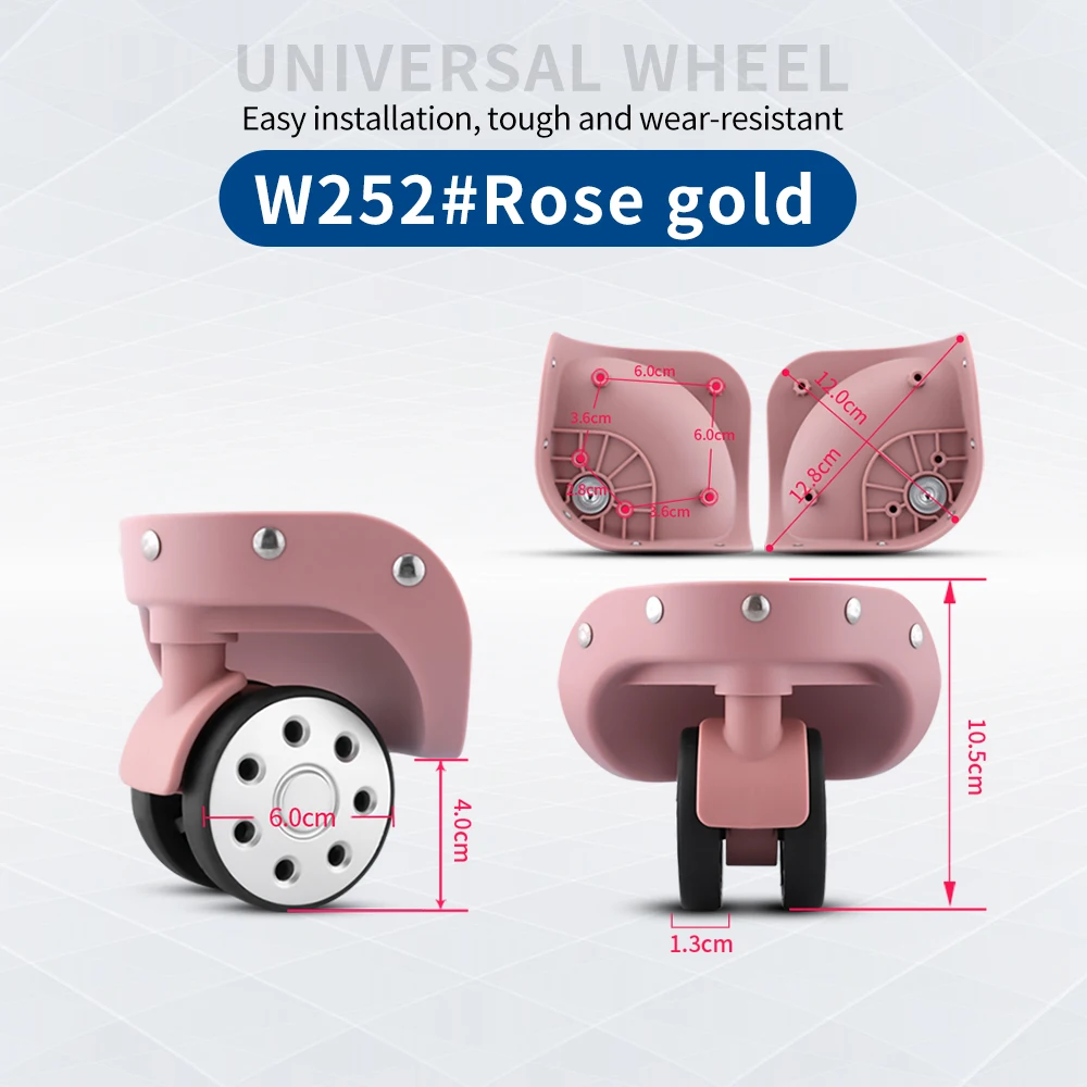 TANGYIPIN W252 Trolley toolbox wheels audio cosmetic case repair accessories replacement non-slip colored mute universal wheel