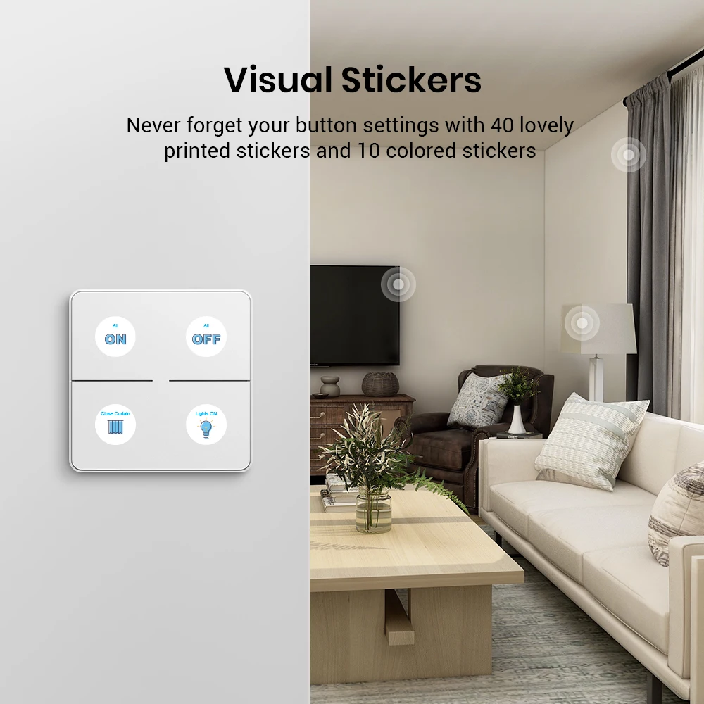 smart life, app, controle remoto, conjunto de 4 painéis de interruptor