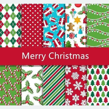 

25pcs/pack Random Color Christmas Series Patchwork Cloth DIY Craft Handmade Sewing Garment Toy Accessories Fabric Supplies