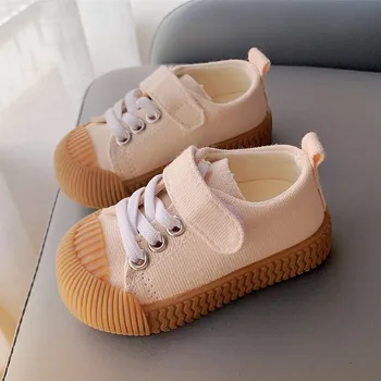 

Spring and Autumn Solid Color Children's Casual Shoes Soft Bottom Student Sneakers Boys and Girls Canvas Shoes