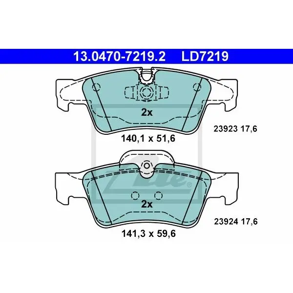 Колодки дисковые з. Ceramic\ MB C219/W164/X164/W251/V251 04 ATE