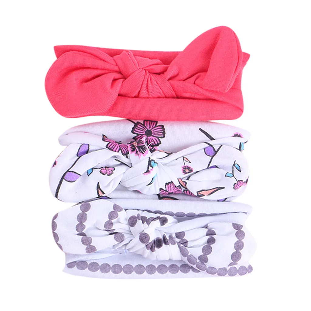 3 шт., детская Цветочная повязка на голову, Эластичный Бант в качестве аксессуара Набор для волос, и красивый яркий цвет, повязка для волос
