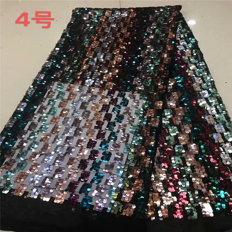 

New design French Net Sequin Lace Fabric 2019 Latest african sequence lace fabric with embroidery tulle fabri
