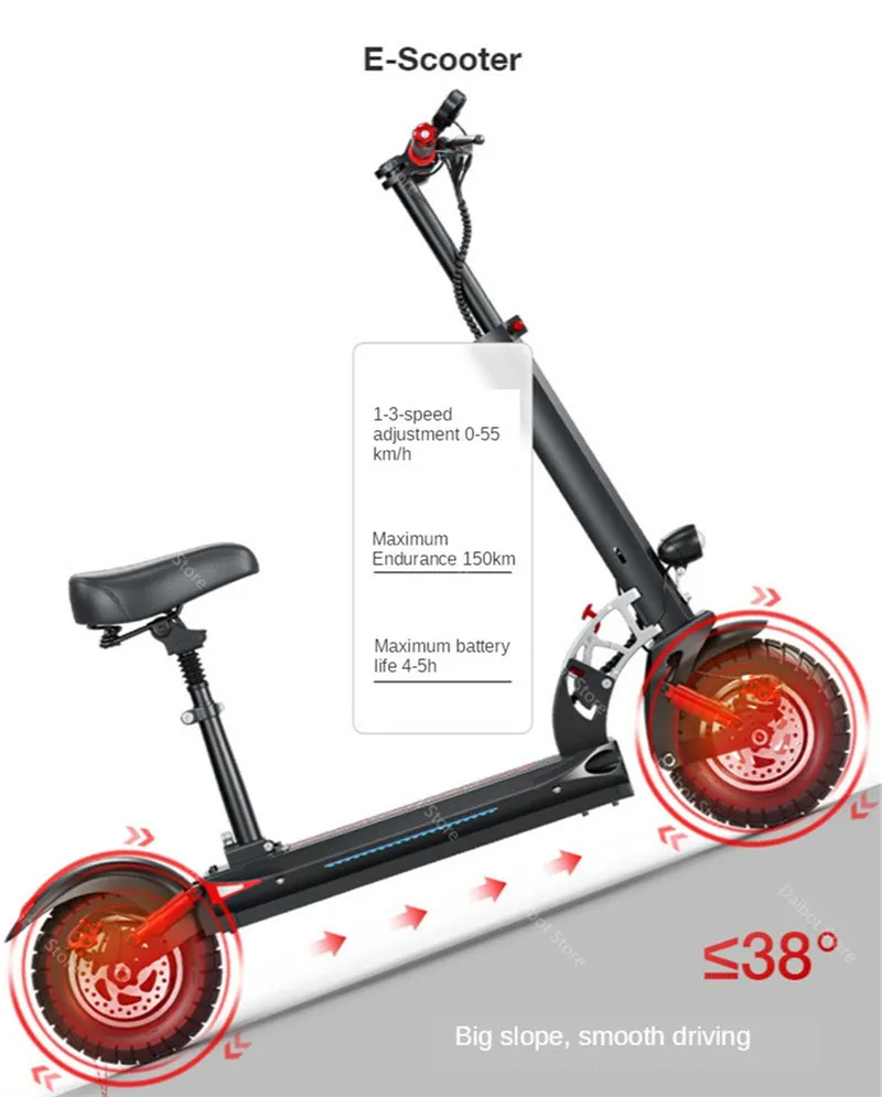 Daibot Off Road Electric Skateboard Foldable Two Wheeled Electric Scooters Dual Motor Electric Scooters Adults 1200W 48V 45KMH (36)