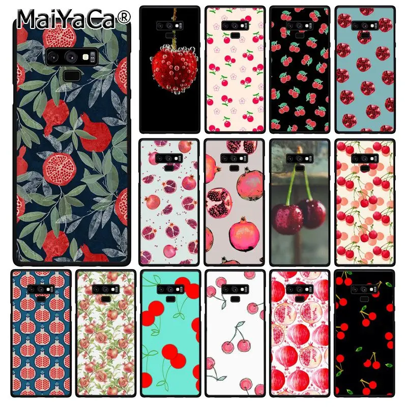 

MaiYaCa Food fruit red pomegranate and Cherry Phone Case For Samsung Galaxy A50 Note9 8 7 10 Pro 5 J5 J6 Prime J6plus J7DUO