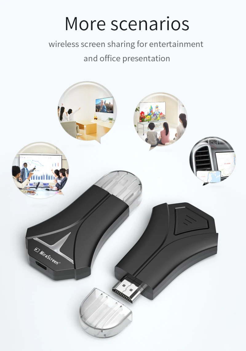 Mirascreen K12 TV Stick Adapter Stream Wifi Display Receiver Mirror Share Screen HDMI-compatible Dongle Wireless AirplayMiraCast |