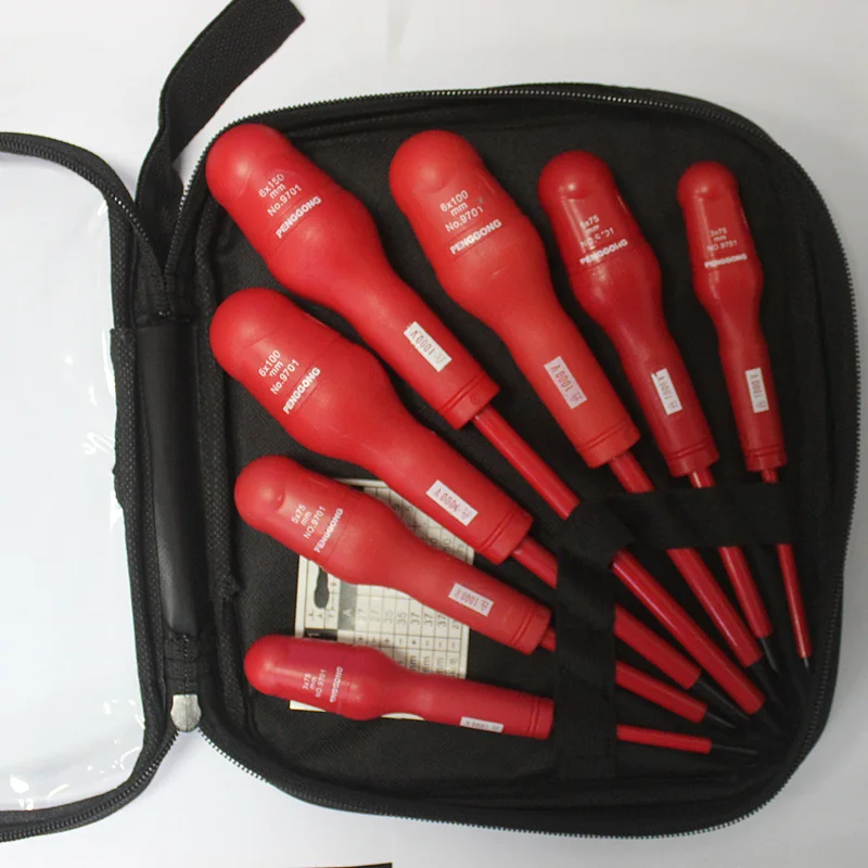 7 pcs set 7/8/9 шт. электрика Изолированная Отвертка набор ручных инструментов многофункциональный холодильник Ремонт Отвертка - Цвет: 7 pcs set