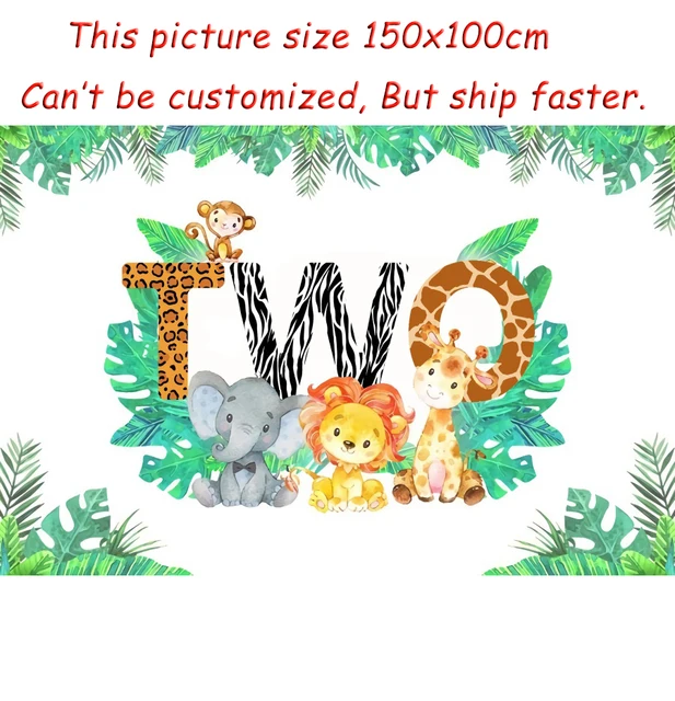 Safari 1st Birthday Backdrop Jungle Tropical Forest Wild One Animal Party Photography Newborn Baby Shower Photo Background Props NZY09750