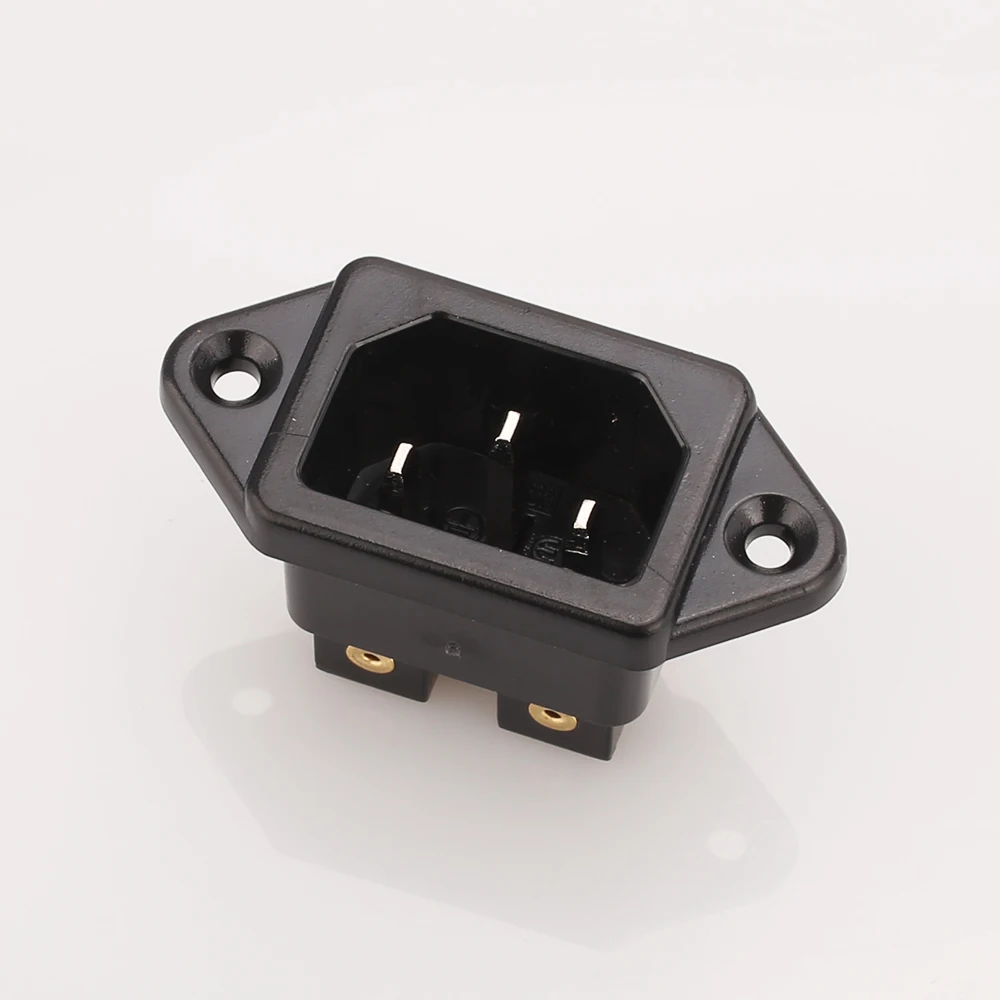 Высокое качество HiFi аудио 3 Pin родиевое покрытие IEC AC разъем входного уровня звука не припоя 1 шт