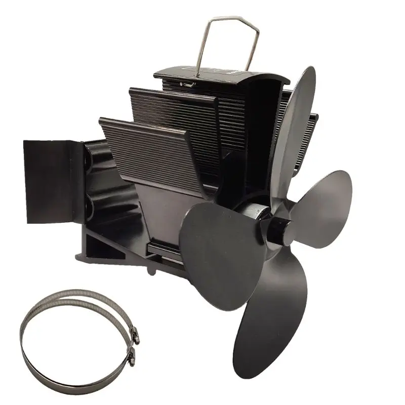 

4 Blade Heat Powered Fireplace Stove Fan Log Wood Burner Eco Friendly Quiet Hanging Fireplace Fan