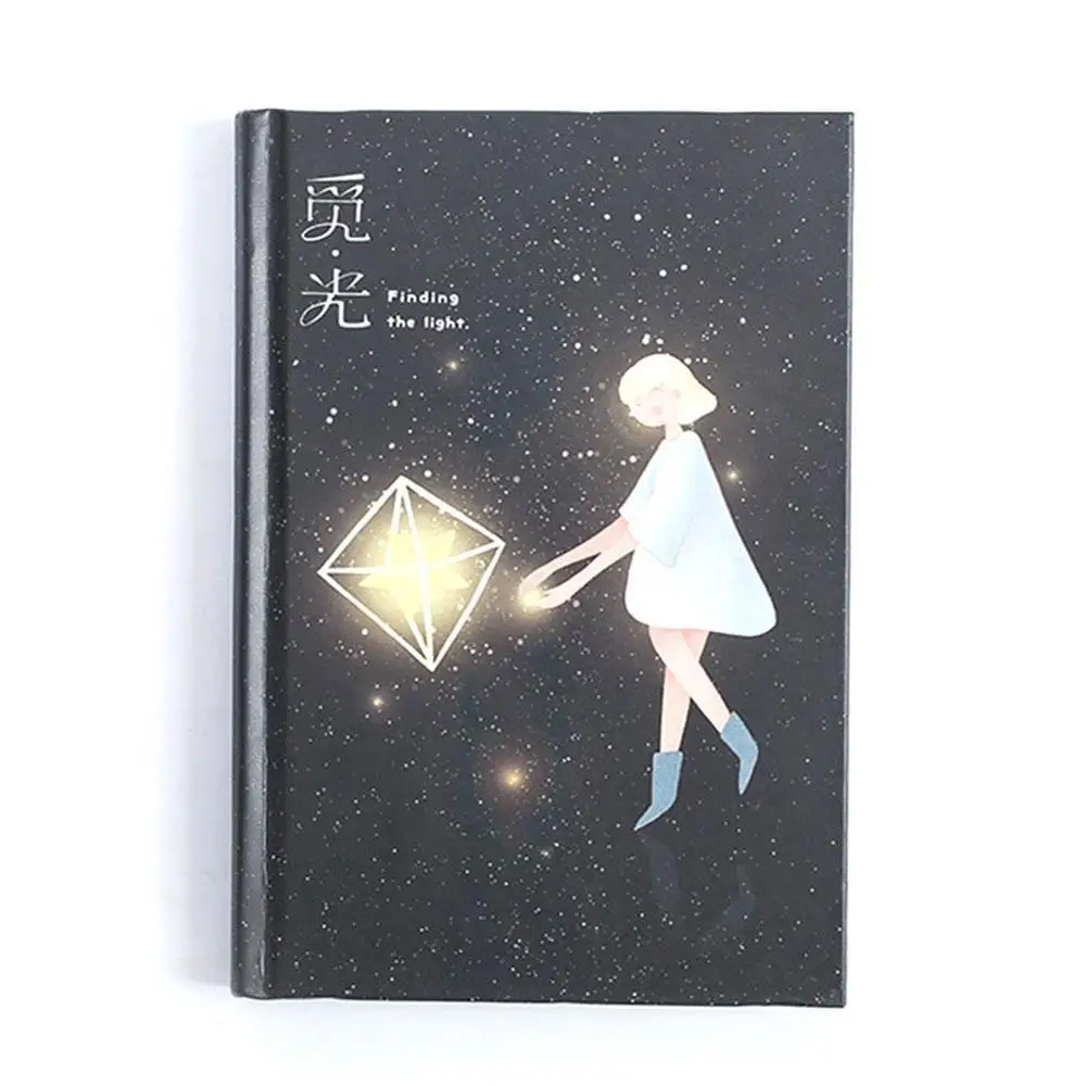 D Moonlight notebook A5 креативный светящийся блокнот ручная роспись блокнот в твердом переплете - Цвет: D