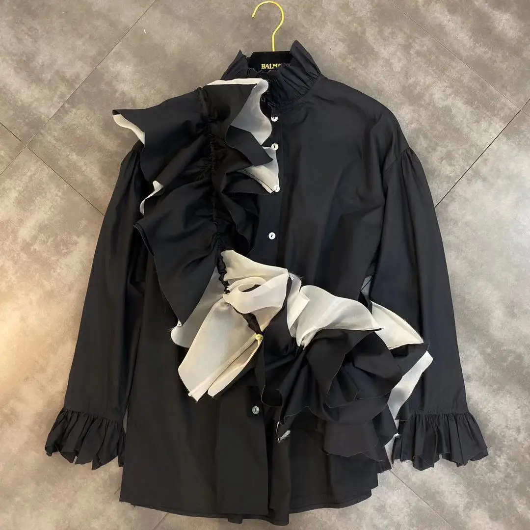 Новинка 2020 года сезон весна женская рубашка с длинными рукавами и трехмерным