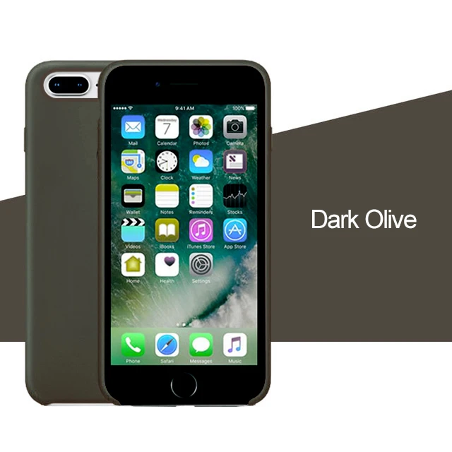 Dark Olive Роскошный силиконовый чехол для iphone 7 8 6S 6 Plus 11 Pro X XS чехол для MAX XR на Apple iphone 7 8 plus X 10 чехол официальный - Цвет: Dark Olive