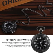 Винтажный Шарм унисекс Римский номер кварцевые в стиле стимпанк женские карманные часы мужское ожерелье с подвеской с цепочкой подарок