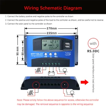 

40-100A 12V/24V MPPT Solar Charge Controller Photovoltaic Panel Charger LED Battery Charger with Dual USB Port LCD Display