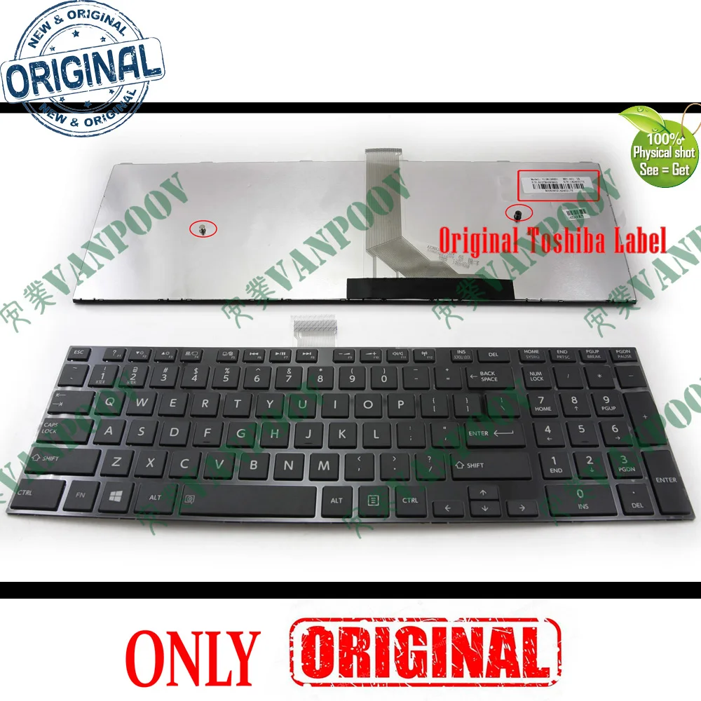 Новый ноутбук клавиатура для ноутбука Toshiba Satellite C50 C50D C50A A C55 C55T C55D черный