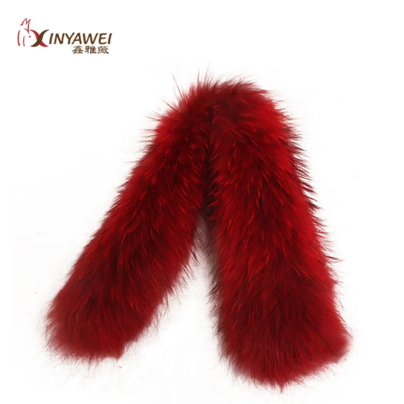 

2019 Fashion New Hot Sale Real Natural Raccoon Fur Collar Ladies Winter Sweater Fur Scarf Red Raccoon Fur Collar Shawl.