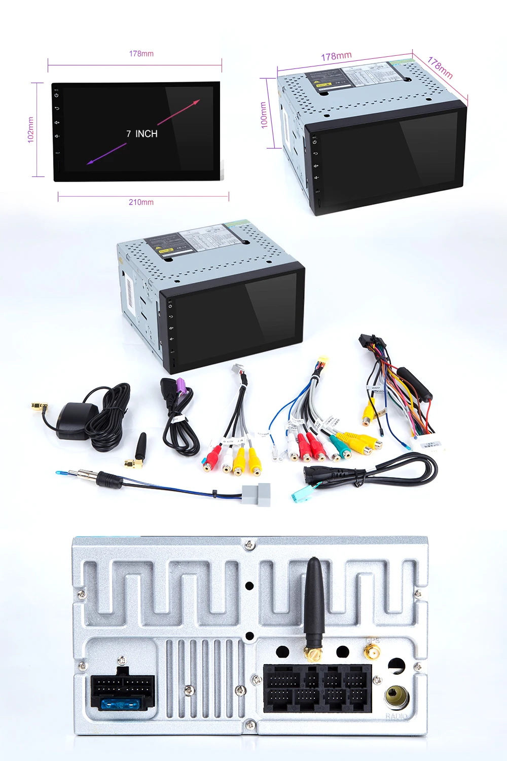 Sale IPS DSP 4G RAM 64G Qcta Core 2 Din Android 9.0 Car Radio Universal Multimedia NO DVD player GPS NavigationStereo Audio Head unit 23