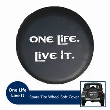 Белый/розовый принт One Life Live It черный ПВХ кожаный запасной чехол для Jeep Sedan mitsubishi, suzuki Isuzu Toyota 27 ''-33''