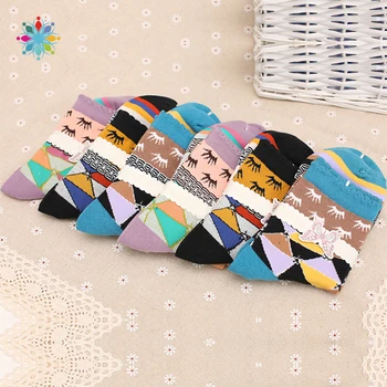 

Hot Men Women Funny Happy Socks Fine Paragraph Diamond Pattern Argyle Three-dimensional Tube Geometric Funny Combed Cotton Socks