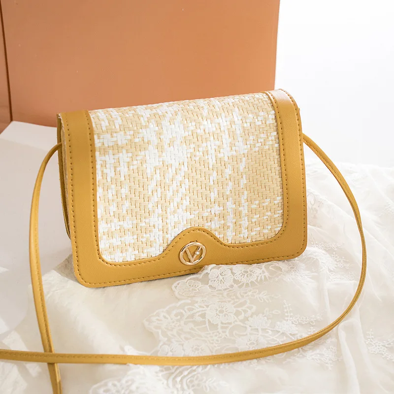 

Women's Contrast Color Embossing Weaving Shoulder Square Sling Bag 2019 Autumn And Winter Korean-style New Products Shoulder Pur