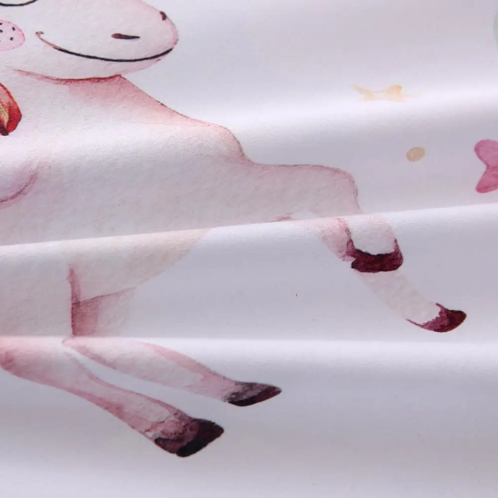 2/3 шт. домашний текстиль постельное белье милый плитка розового цвета с принтом «Единорог», туманность узор для девочек Стёганое одеяло наволочка пододеяльник