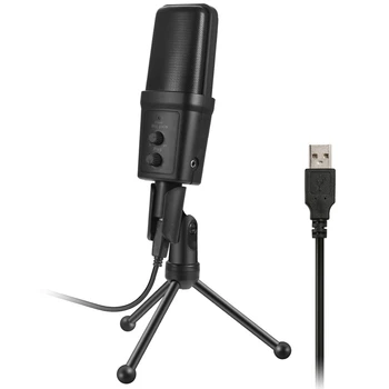 

SF-970 Wired Microphone USB Condenser Sound Recording Mic with Stand for Chatting Singing Karaoke Laptop Skype