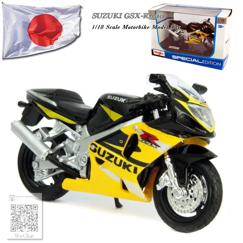 6 шт./лот MAISTO 1/18 весы игрушки, модели мотоциклов SUZUKI GSX-R600 отлитый под давлением металлический мотоцикл модели игрушки