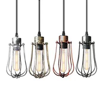 

Industrial Retro Nostalgic Pendent Light Bulb Cage Innovative Iron Art Lampshade For Balcony Aisle Corridor