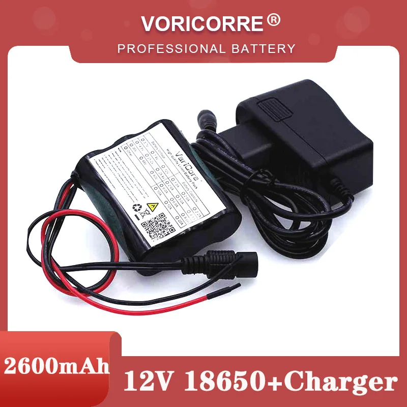 VariCore 12 V 2600 mAh 18650 Li-ion Rechargeable battery Pack for 35W LED Lamp CCTV Camera 2.6A Batteries + Protection board rechargeable battery