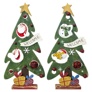 

Wooden Christmas Trees Decor Ornaments Festival Party Xmas Tree Home Table Desk Decoration Christmas Gifts Ran Color