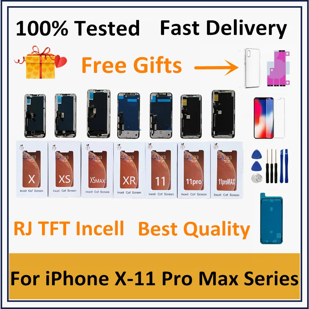

Incell Pantalla For iPhone X XS MAX LCD Display With 3D Touch Digitizer Assembly For iPhone 11 11 Pro LCD Screen Replacement