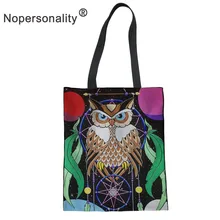 Женская парусиновая сумка с принтом совы, забавная сумка на плечо для девочек, сумка-тоут для покупок, Женская Ручная сумка, пляжные сумки