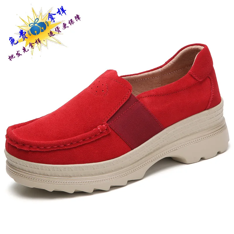 

2019 Autumn And Winter Thick Bottomed Swede Leather Extra High WOMEN'S Shoes Korean-style Cool GIRL'S plus Velvet Warm Women's C