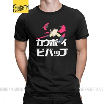 

Cowboy Bebop Men's T Shirts Space Anime Spike Japanese Manga Jet Faye Leisure Tee Shirt Short Sleeve T-Shirts Pure Cotton 6XL